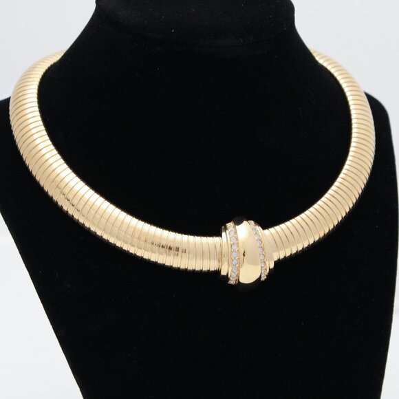 Avon Jewelry - Avon Faux Gold Choker with Rhinestone Trim